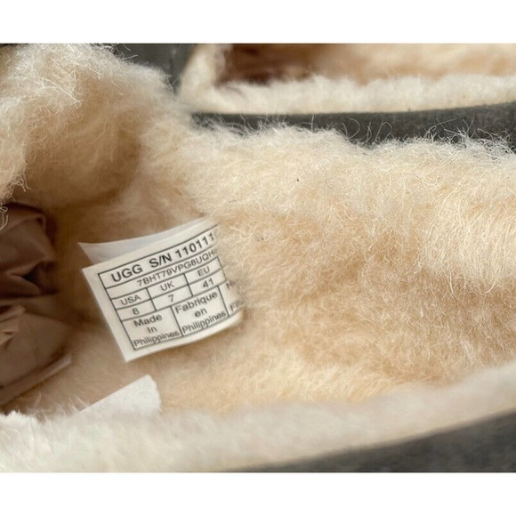 NEW Mens UGG Ascot GRAY Suede Sheepskin Loafer Slippers RUBBER SOLE Size 8 - Picture 5 of 11